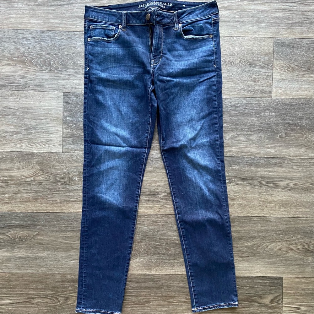 American Eagle Dark Skinny Jeans Size 12 long